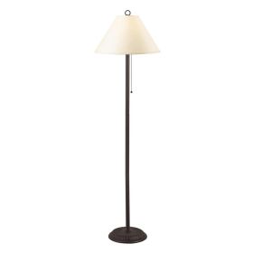 Metal Floor Lamp with Pull Chain Switch and Paper Shade, Off White and Black