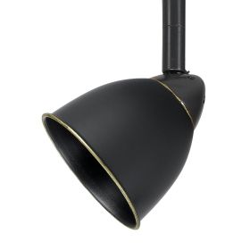 Round Metal Shade Track Light Head and Frame, Dark Bronze
