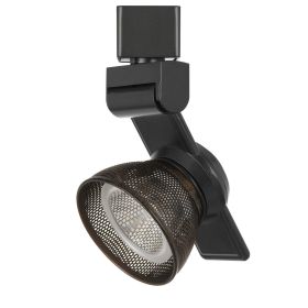 12W Integrated LED Metal Track Fixture with Mesh Head, Black and Bronze
