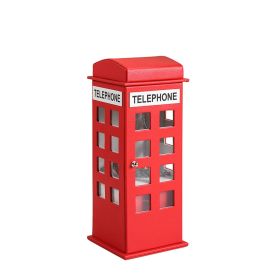 Telephone Booth Jewelry Box with 2 Drawers, Red