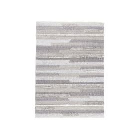 Ella 5 x 7 Modern Area Rug, Simple Abstract Design, Soft Fabric, Stone Gray