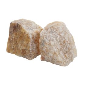 4 Inch Quartz Geode Bookend, Naturally Textured Shape, Brown and Beige