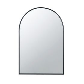 Cod 36 Inch Wall Mounted Mirror, Wide Arched Design Black Metal Frame