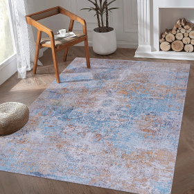 LOOM & LUXE Area Rugs 6x9, Washable Rug, Low-Pile, Non-Slip, Non-Shedding, Foldable, Kid & Pet Friendly - Area Rugs for living room, bedroom